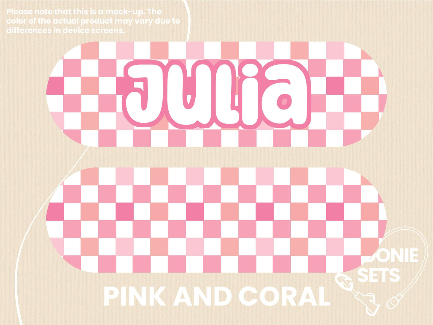 Feeding Tube TPN Pump Sticker: Checkered Designs - Pink, Purple, Blue, Green, Beige