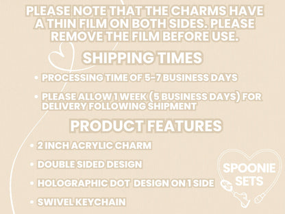 Girl Dinner Acrylic Charm Keychain: Tubie Feeding Tube Pump-4-Spoonie Sets