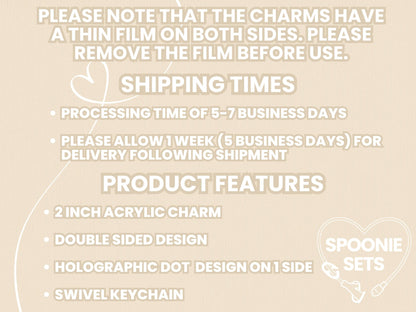 Emotional Support Salt Acrylic Keychain: Holographic POTS Dysautonomia Charm-5-Spoonie Sets