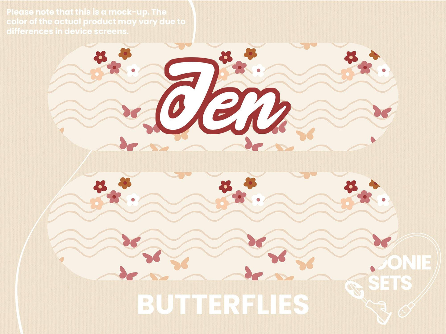 Boho Feeding Tube Pump Sticker: Butterflies, Crystals