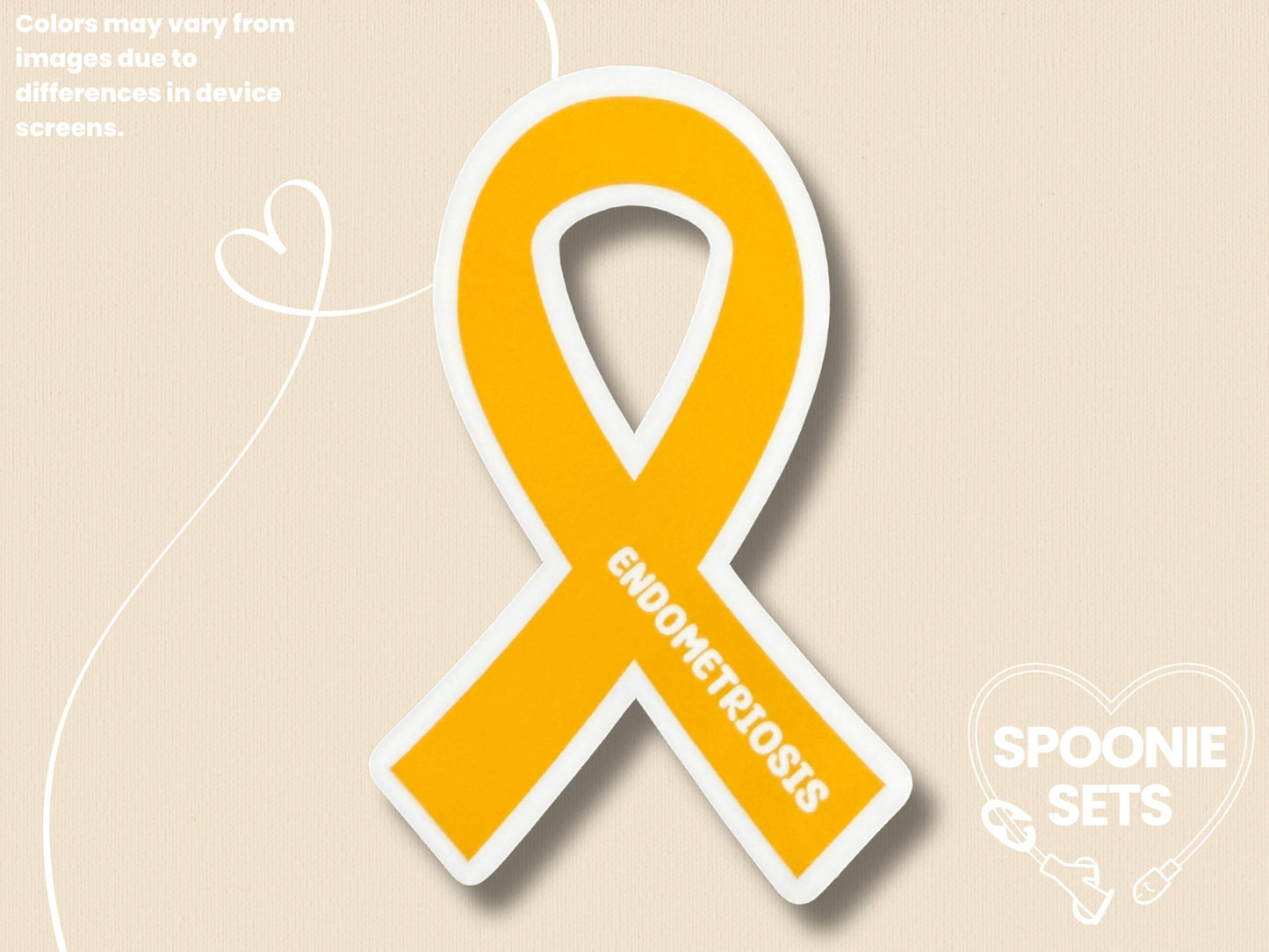 Endometriosis Awareness Ribbon Sticker: Women's Health Invisible Illness Support-3-STK-GLO-001-004-Glossy-Spoonie Sets