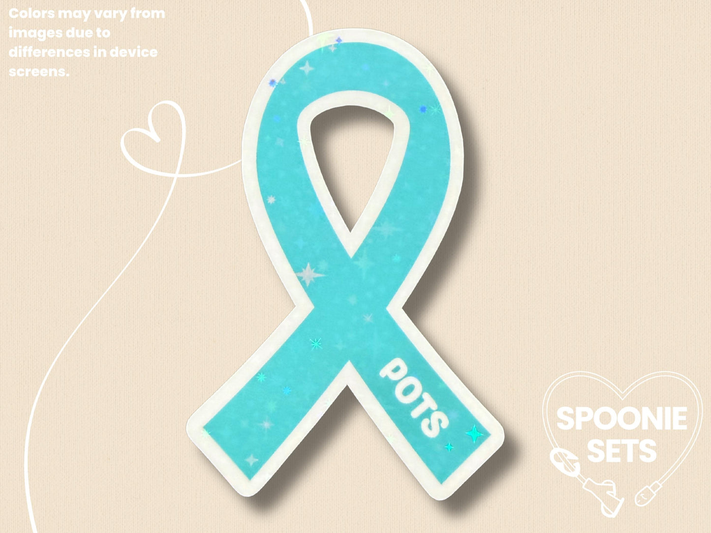 POTS Awareness Ribbon Sticker: Dysautonomia Awareness Decal-1-STK-HOL-001-003-Holographic-Spoonie Sets