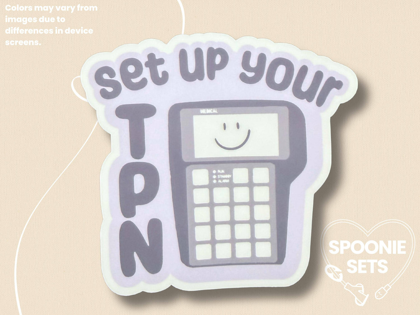 Set Up Your TPN Sticker: Chronic Illness Self-Care Decal-3-STK-GLO-003-001-Glossy-Spoonie Sets