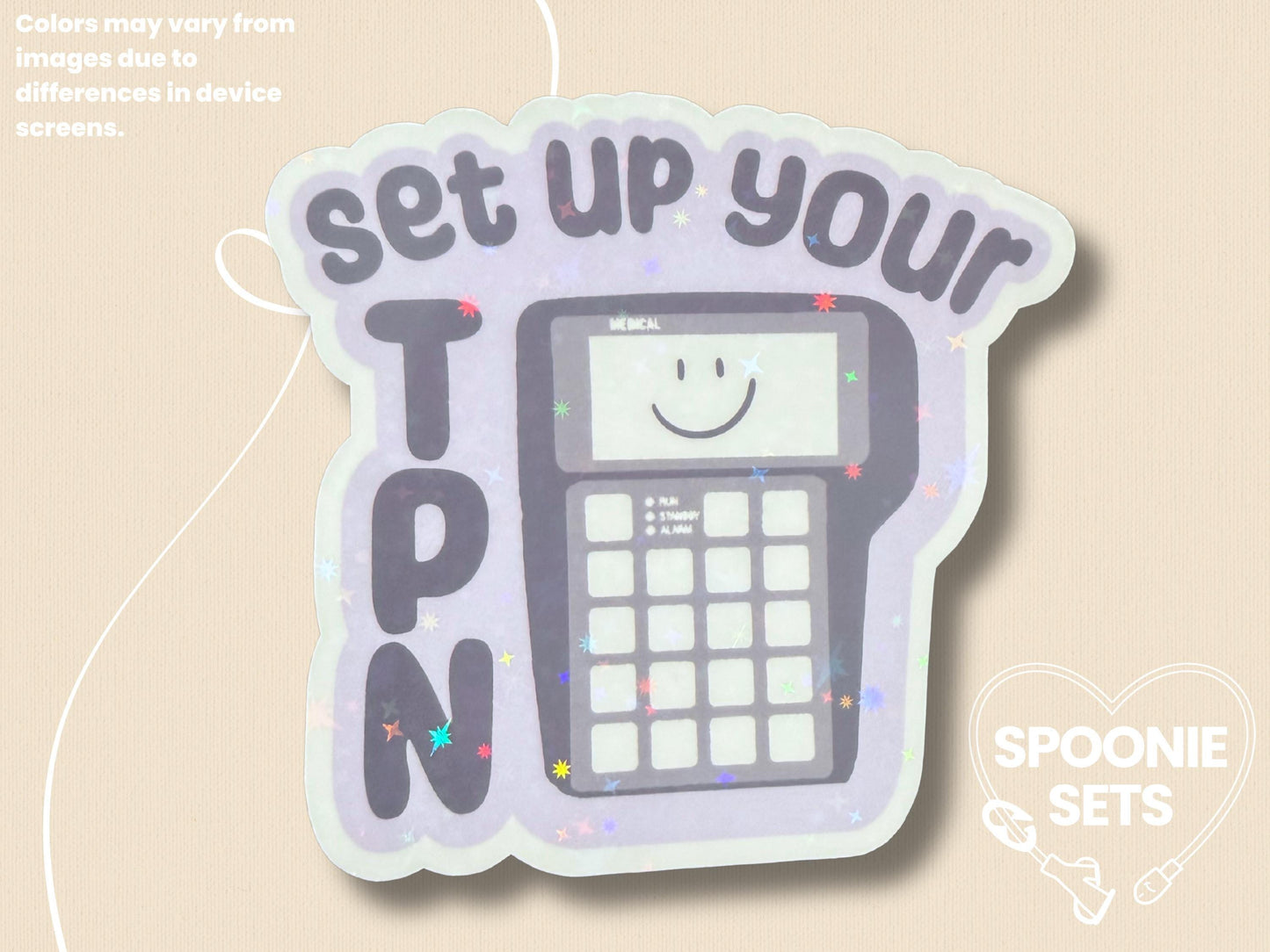 Set Up Your TPN Sticker: Chronic Illness Self-Care Decal-1-STK-HOL-003-001-Holographic-Spoonie Sets