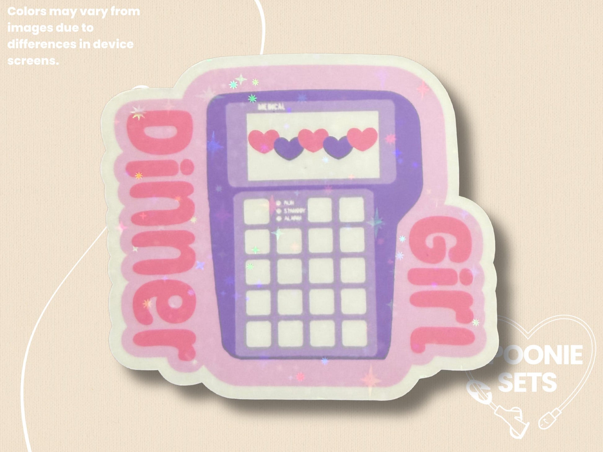 Girl Dinner TPN Pump Sticker: Holo Glitter Tubie Decal-1-Spoonie Sets