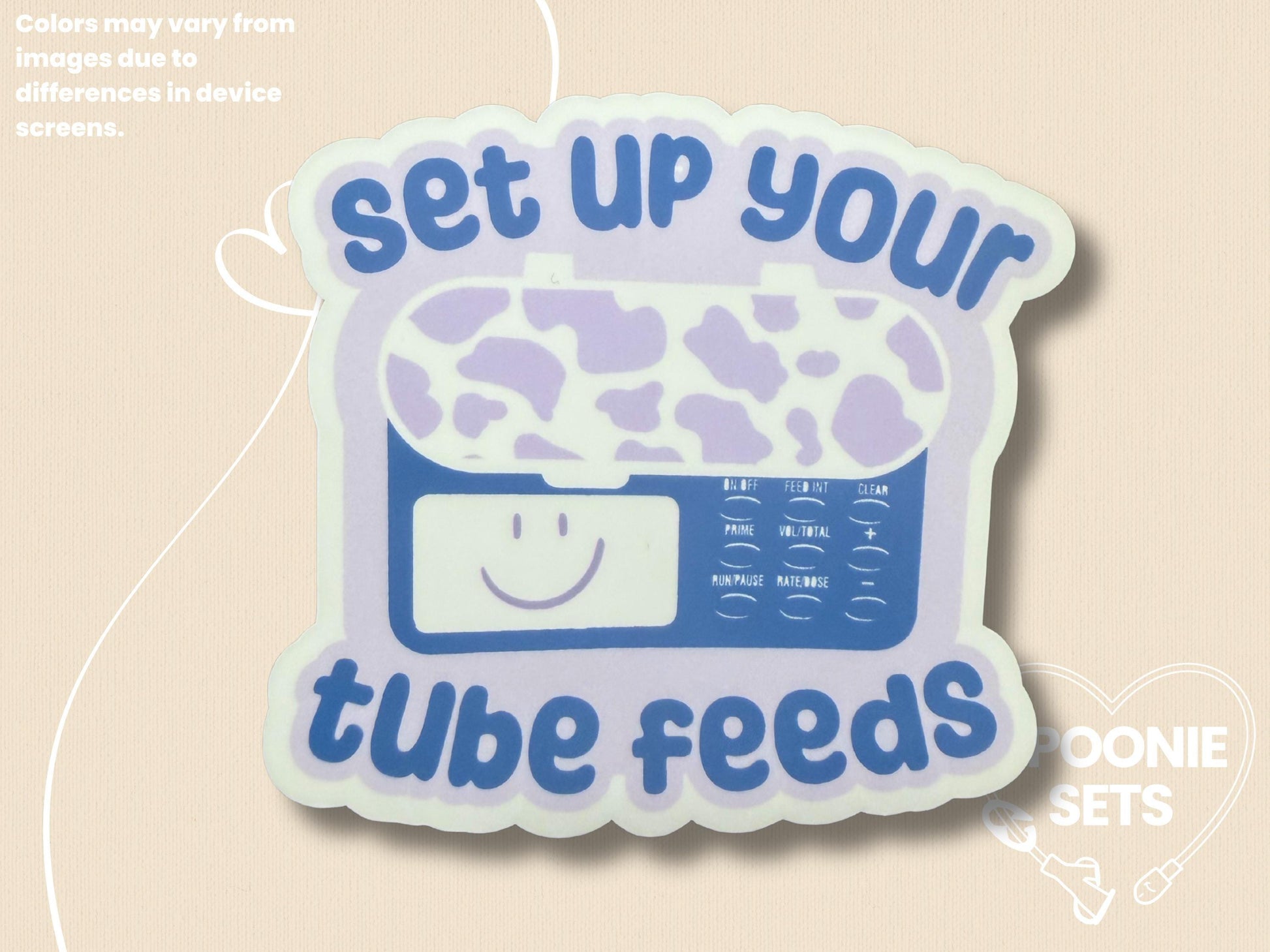 Set Up Your Tube Feeds Infinity Sticker: Spoonie, Tubie, Feeding Tube Decal
