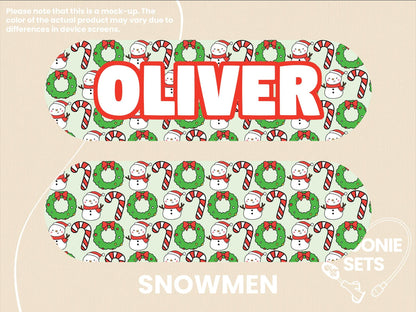 Feeding Tube TPN Pump Sticker: Christmas Collection - Snowmen, Snow Globes, Snowflakes, Santa, Cookies