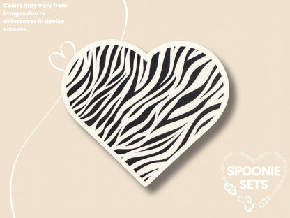 Zebra Rare Disease Heart Sticker: Ehlers Danlos Syndrome Advocacy-3-STK-GLO-010-002-Glossy-Spoonie Sets