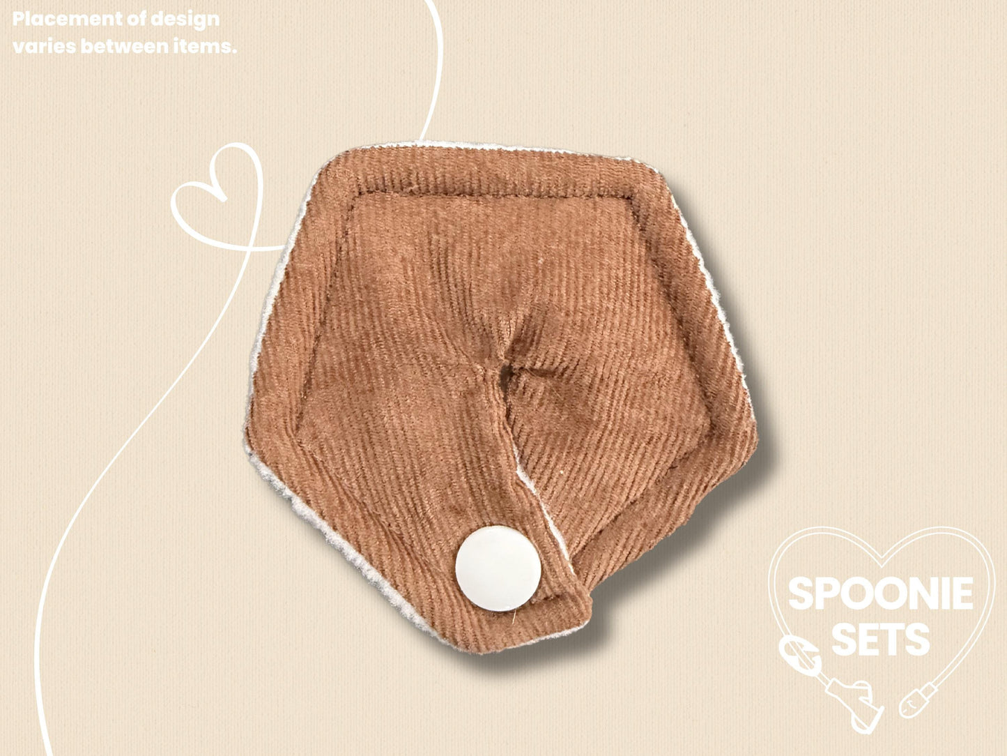 Tubie Pad - Brown Corduroy for G/GJ/J Feeding Tubes, Surgical Catheters-1-Spoonie Sets