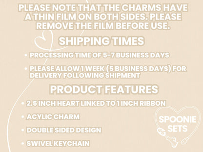 Disability Pride Heart Acrylic Charm Keychain: Awareness Ribbon-3-Spoonie Sets