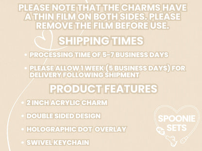 Girl Dinner Acrylic Keychain: Tubie Feeding Tube Pump and Formula Charm-4-Spoonie Sets