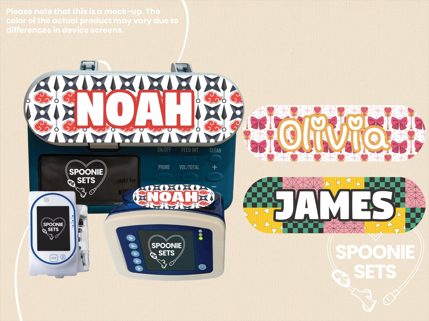 Feeding Tube Pump Sticker - Anime Collection (Ninja Shinobi, Magical Girl, Demon Swordsman) for NG/NJ/G/GJ/J Tube Infinity Joey