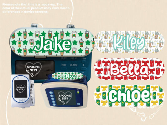 Feeding Tube TPN Pump Sticker: Drinks Collection - Lemon Lime, Boba, Cola, Coffee