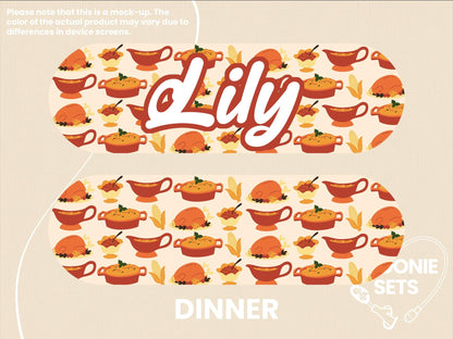 Feeding Tube TPN Pump Sticker: Thanksgiving Collection - Turkeys, Pumpkin Pie, Holiday Dinner