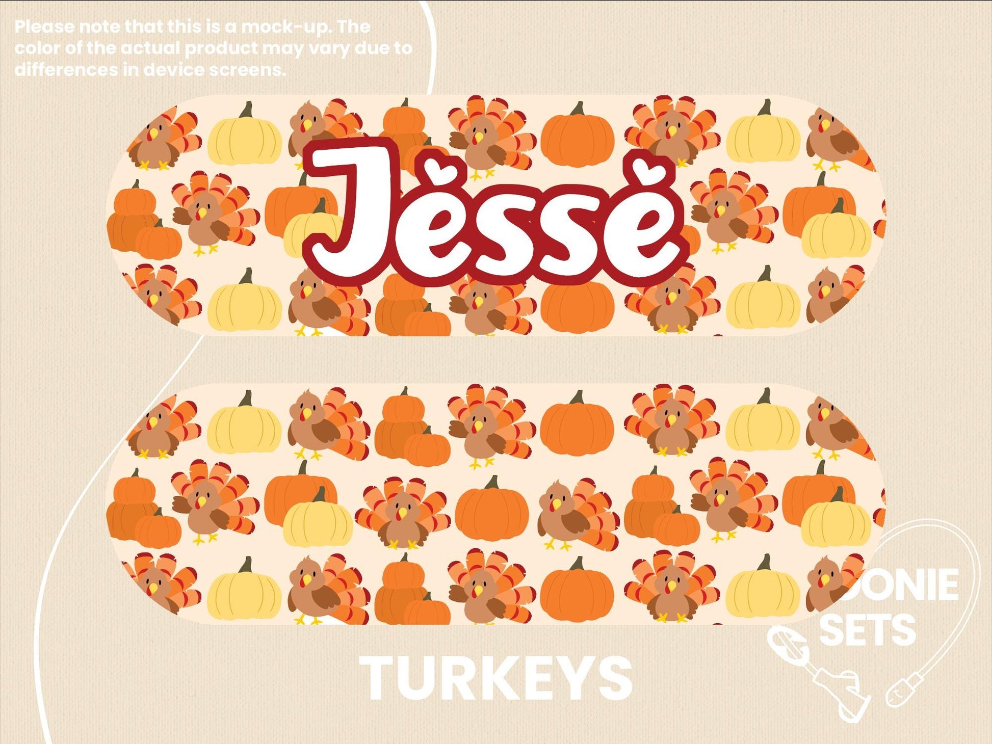 Feeding Tube TPN Pump Sticker: Thanksgiving Collection - Turkeys, Pumpkin Pie, Holiday Dinner