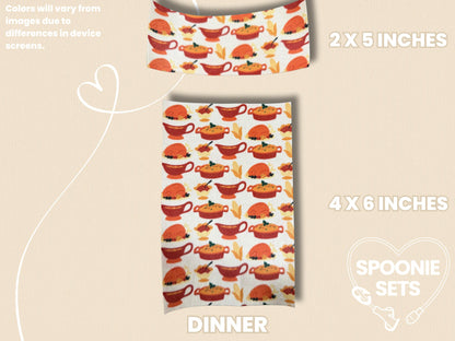 Thanksgiving Tubie Tape: Turkey, Pumpkin Pie, Holiday Dinner-4-TPE-4X6-034-003-Dinner-4 x 6 Inches-Spoonie Sets