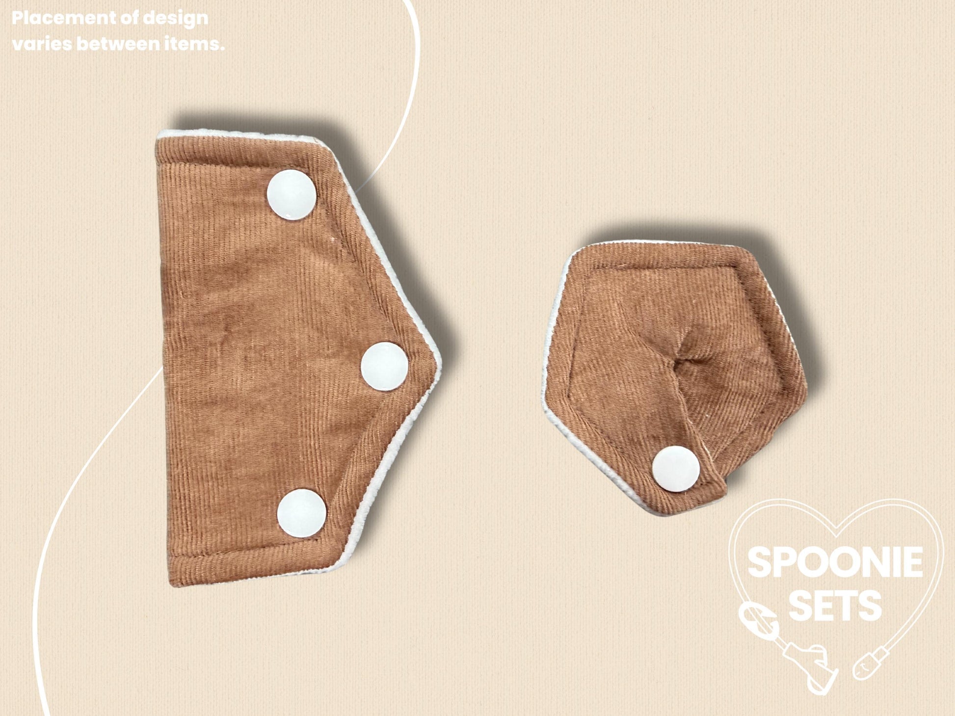 Tubie Pad - Brown Corduroy for G/GJ/J Feeding Tubes, Surgical Catheters-2-Spoonie Sets