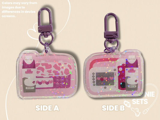 Girl Dinner Acrylic Keychain: Tubie Feeding Tube Pump and Formula Charm-1-Spoonie Sets