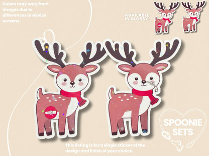 Tubie Festive Reindeer Sticker: Feeding Tube Awareness Christmas Gift-1-Spoonie Sets