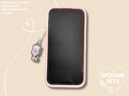 Girl Dinner Acrylic Phone Charm Keychain: TPN Parenteral Infusion Bag