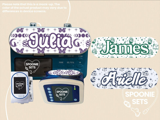 Witchy Feeding Tube TPN Pump Sticker: Purple Magic, Mushrooms, Potions