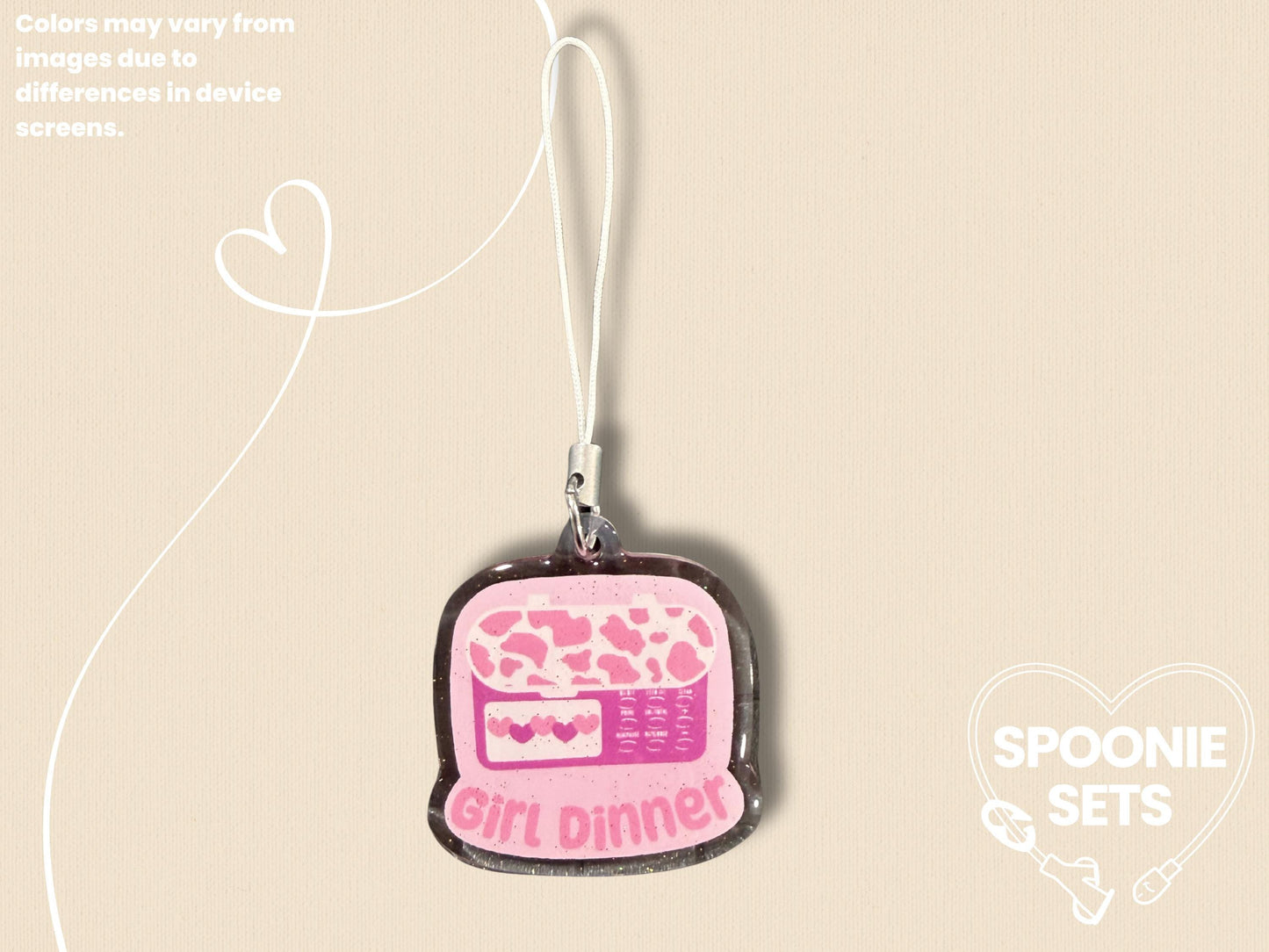 Girl Dinner Acrylic Phone Charm: Tubie Feeding Tube Pump