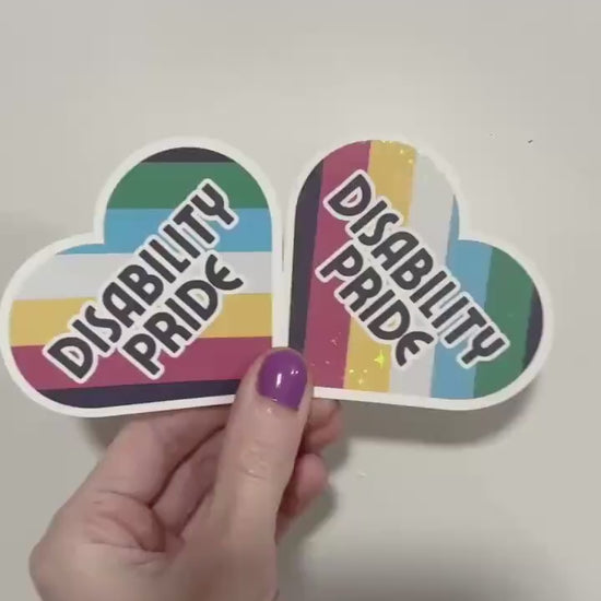 Disability Pride Heart Sticker: Invisible Illness Advocacy