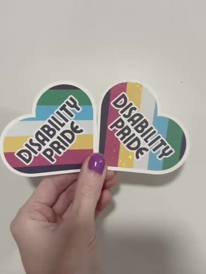 Disability Pride Heart Sticker: Invisible Illness Advocacy
