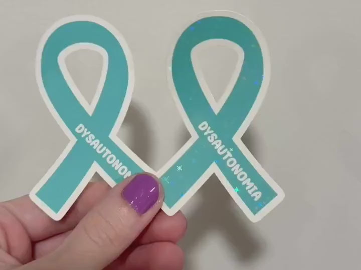 Dysautonomia Awareness Sticker: Teal Ribbon Decal for Invisible Illness Advocacy