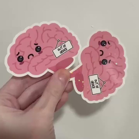 Out of Order Brain Sticker: Chronic Illness Mental Health Awareness Decal