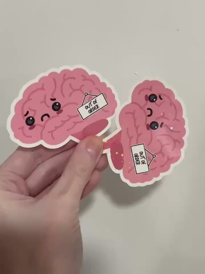 Out of Order Brain Sticker: Chronic Illness Mental Health Awareness Decal