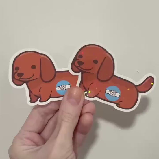 Tubie Dachshund Dog Sticker: G/GJ/J NG/NJ Feeding Tube Awareness - Spoonie Gift