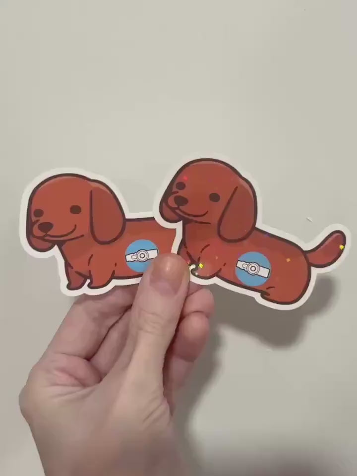 Tubie Dachshund Dog Sticker: G/GJ/J NG/NJ Feeding Tube Awareness - Spoonie Gift