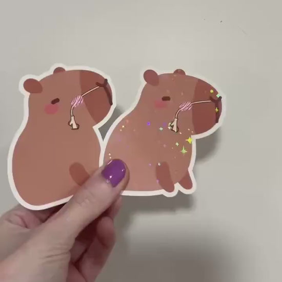 Tubie Capybara Sticker: G/GJ/J NG/NJ Feeding Tube Awareness - Spoonie Gift