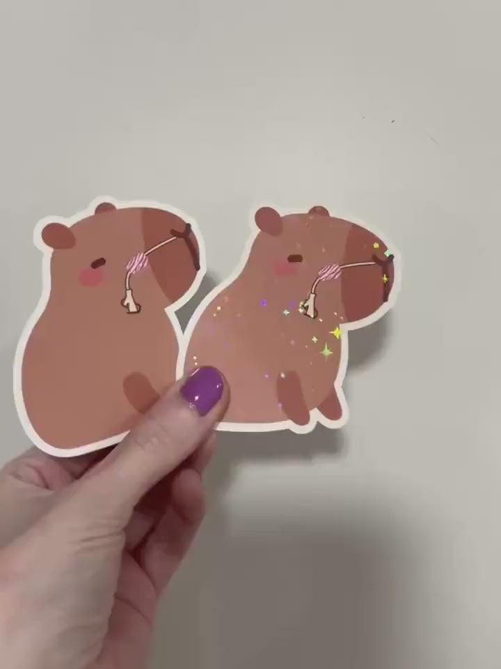 Tubie Capybara Sticker: G/GJ/J NG/NJ Feeding Tube Awareness - Spoonie Gift