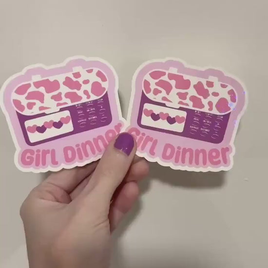 Girl Dinner Infinity Feeding Tube Pump Sticker: Holo Glitter Tubie Decal
