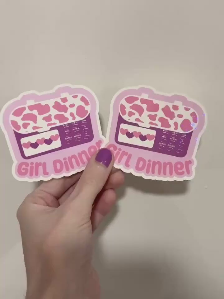 Girl Dinner Infinity Feeding Tube Pump Sticker: Holo Glitter Tubie Decal