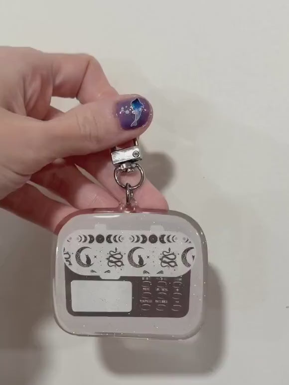 Celestial Feeding Tube Pump Keychain | Double-Sided Glitter Epoxy Acrylic Charm