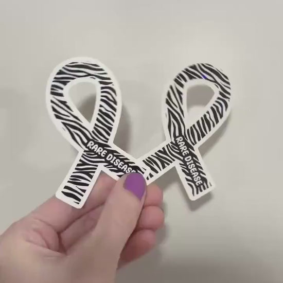 Rare Disease Awareness Sticker: Zebra Ribbon Decal