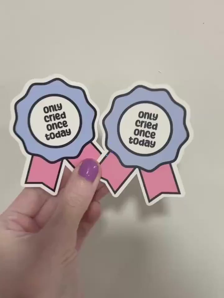Funny 'Only Cried Once Today' Sticker: Motivational Invisible Illness Decal