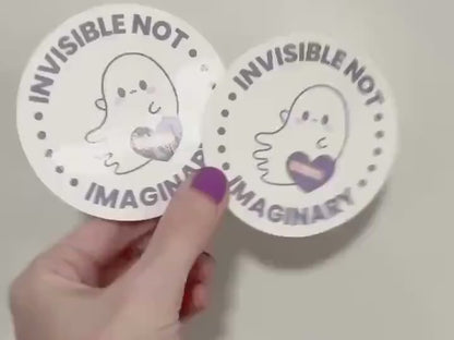 Invisible Not Imaginary Illness Awareness Sticker: Spoonie Ghost Decal