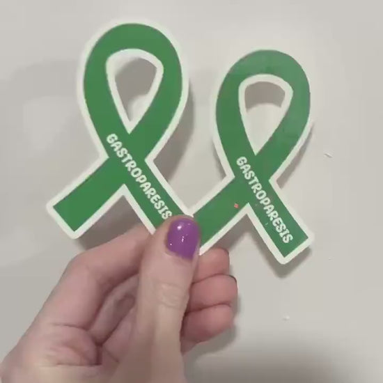 Gastroparesis Awareness Sticker: Green Ribbon Decal, Invisible Illness Advocacy