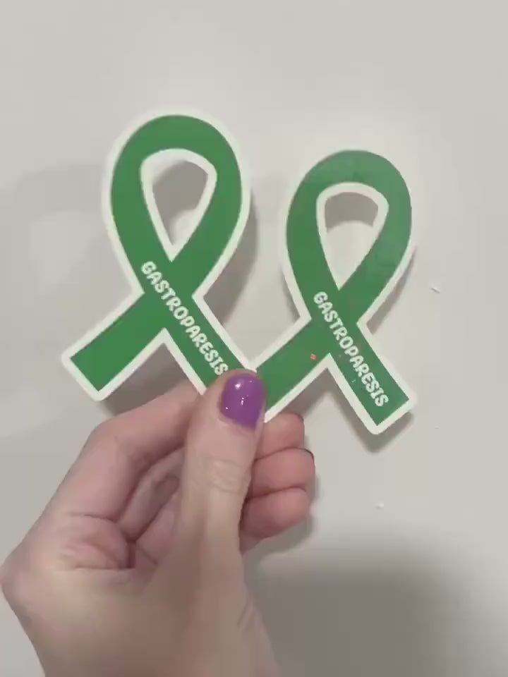 Gastroparesis Awareness Sticker: Green Ribbon Decal, Invisible Illness Advocacy