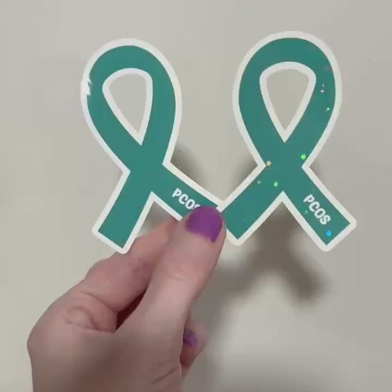PCOS Awareness Ribbon Sticker: Polycystic Ovarian Syndrome Decal