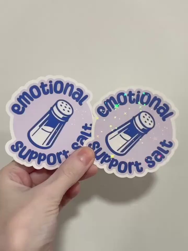 Emotional Support Salt Sticker: Funny POTS Dysautonomia Awareness Decal