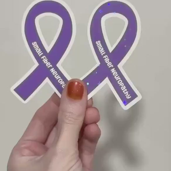 Small Fiber Neuropathy Awareness Sticker: Purple Ribbon Decal