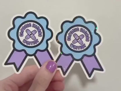 Chronic Illness Warrior Ribbon Sticker: Invisible Illness Awareness Decal