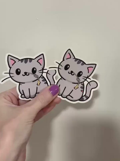 Tubie Tabby Cat Sticker: Feeding Tube Awareness - Spoonie Gift