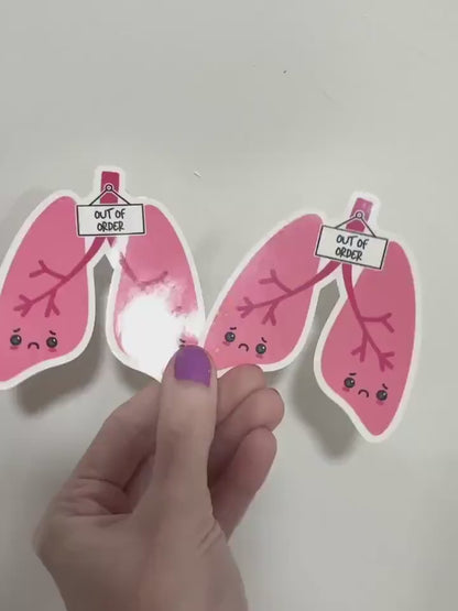 Out of Order Lungs Sticker: Chronic Illness Lung Disease Awareness