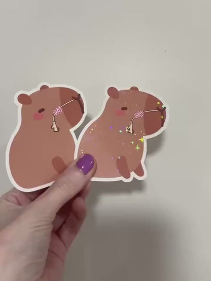 Tubie Capybara Sticker: G/GJ/J NG/NJ Feeding Tube Awareness - Spoonie Gift